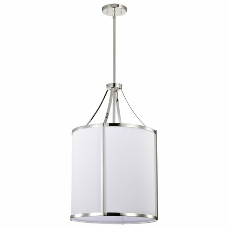 NUVO Easton 3-Light Pendant - Polished Nickel Finish - White Linen Shade 60/7972